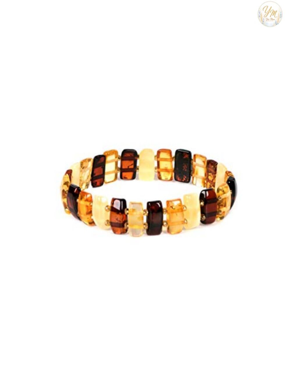 Genuine Baltic Amber Stretch Bracelet Handmade Women Natural Stone Jewelry Gift